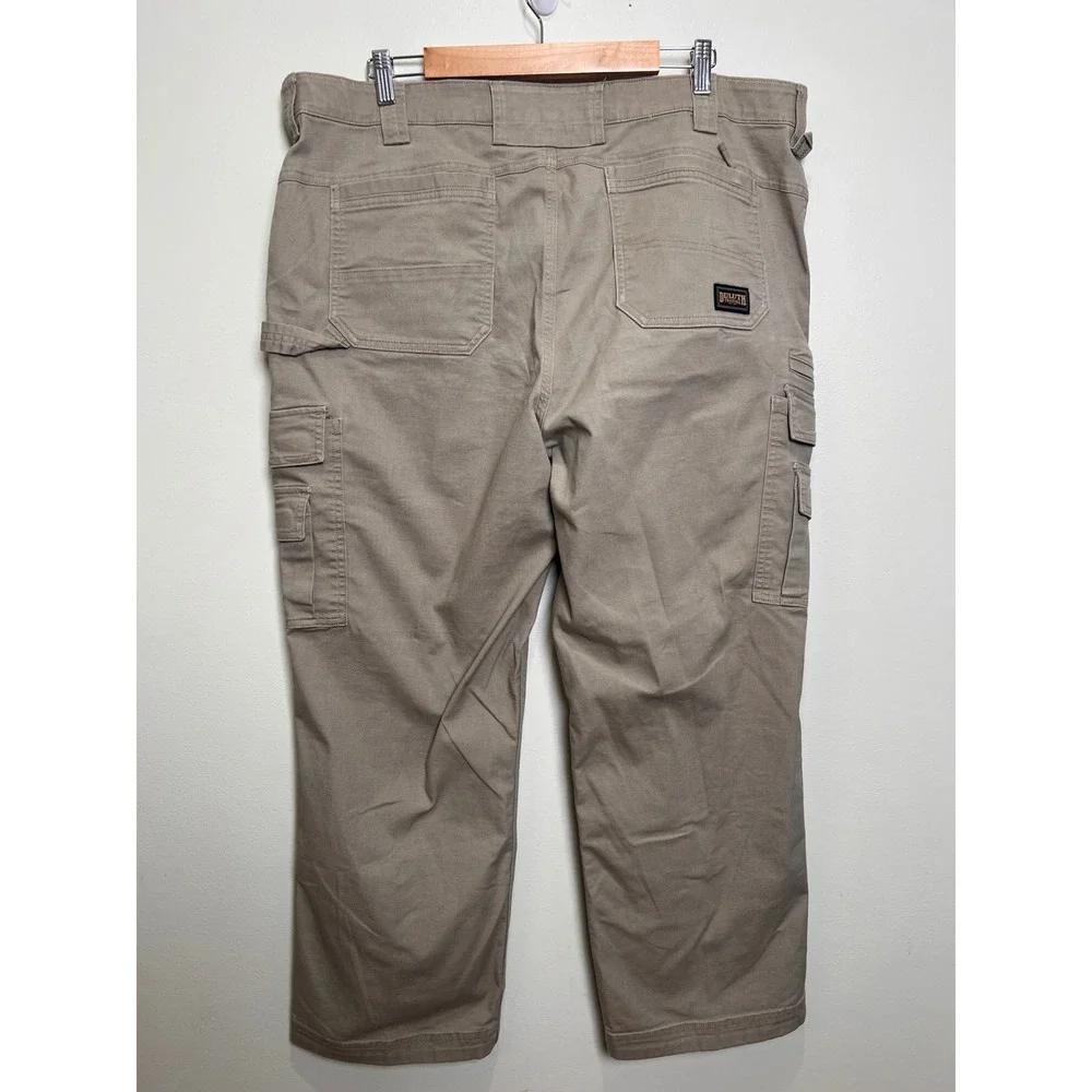 Duluth Flex Fire Hose Cargo Pants Relaxed Canvas Mens 40x30 Tan Solid Workwear